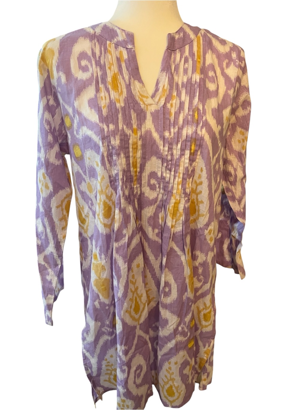 L’ Habilleur Lavender & Mustard Tunic/ Dress Size Large